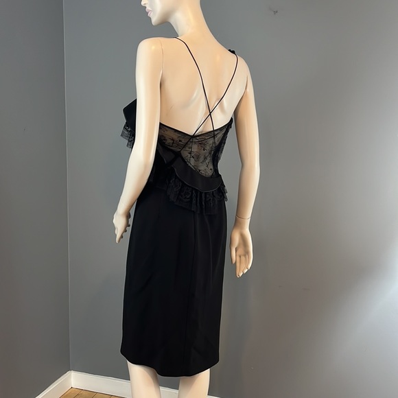 NWT Adam Lippes Black Lace Asymmetrical dress Sz 6 - Picture 6 of 16